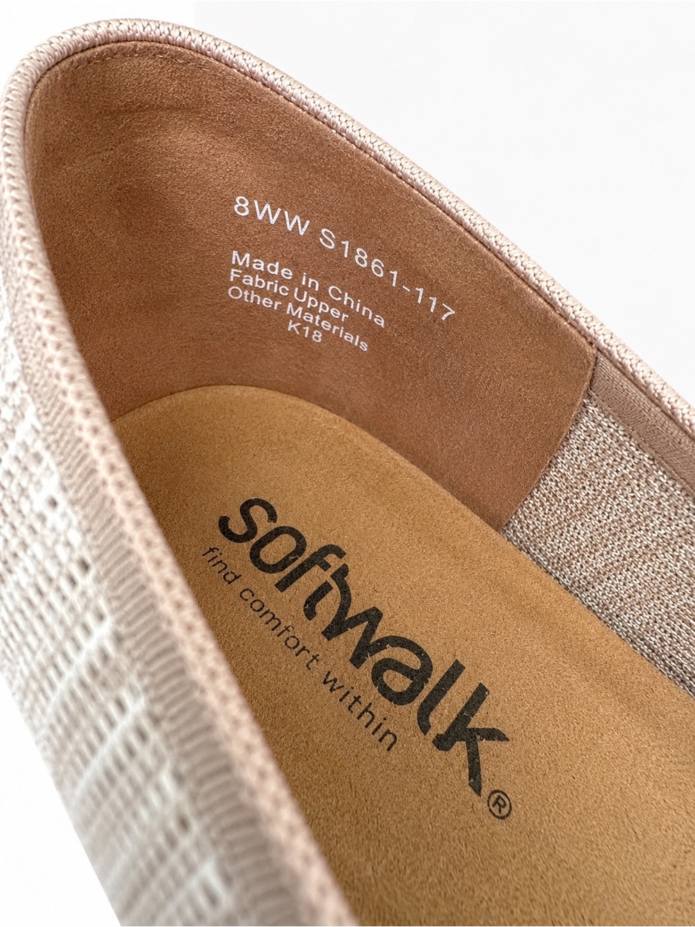 SoftWalk Women’s Wide Width‎ Ballet Flats Beige Comfort Slip-On Shoes Size 8WW - Picture 2 of 6